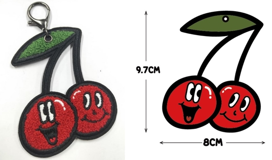 刺繍されたフルーツのシュニールはKeychain PMSのカラー・チャート熱切口のボーダーを修繕する