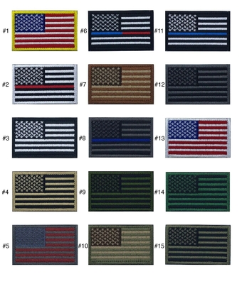 あや織りの生地米国の米国旗パッチのMerrowのボーダー2x3ホックおよびループ パッチ