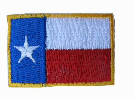 金のボーダー小さい1-5/8の単独星のテキサスの州の旗パッチの刺繍の鉄」