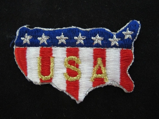 アップリケ パッチの米国の地図米国の単語の刺繍の鉄