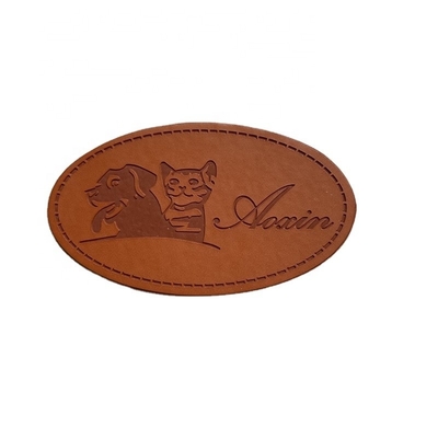 Embossed Leather Label Patch Private Leather Labels For Handbags Sofa