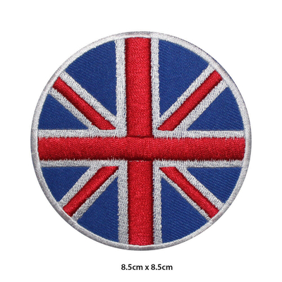 刺繍されたパッチの鉄のあたりのイギリスの国旗は衣服のためのバッジで縫う