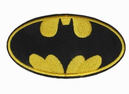衣服の布のためのアップリケ パッチのあや織りの生地のバットマンのロゴの刺繍の鉄