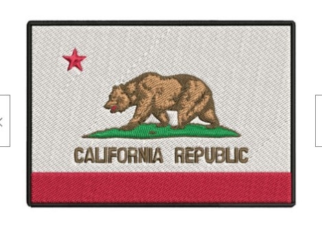 カリフォルニア共和国の旗はパッチのあや織りの生地のMerrowのボーダーの鉄を刺繍した