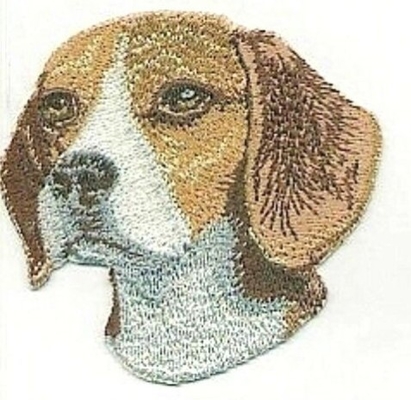3&quot;ビーグル犬犬の刺繍パッチのシュニール材料9色のMerrowedの端
