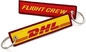 カスタムロゴデザイン DHL フライトクルー刺繍キーリング織キーホルダー