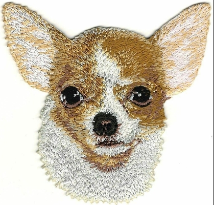 3.25&quot;チワワの肖像画犬の品種刺繍パッチ