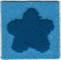 青い感じられたシュニールの星の刺繍パッチ