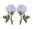 2Pcs/衣服のための刺繍の花のMerrowedのボーダーの組の白いバラの鉄