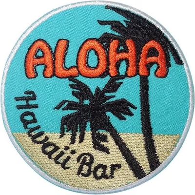 ハワイ棒鉄はパッチの衣服のヤシの木のハワイ浜によって刺繍されるバッジで縫う