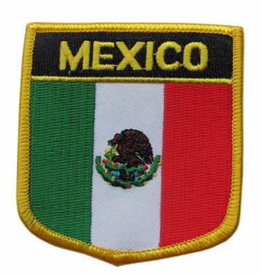 洗濯できるメキシコの旗のあや織りの背景の注文の刺繍されたパッチ12C