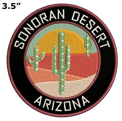 Sonoranの砂漠のアリゾナ洗濯できる刺繍されたパッチの鉄は装飾的なアップリケで/縫う