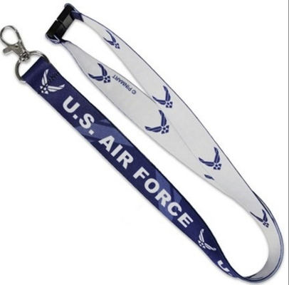 米国空軍ロゴによって印刷される締縄の首の革紐IDのホールダーの分離した止め金のリバーシブル