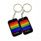 柔らかいシリコーン ポリ塩化ビニールのゲイプライドのKeychainsの注文の虹のロゴ